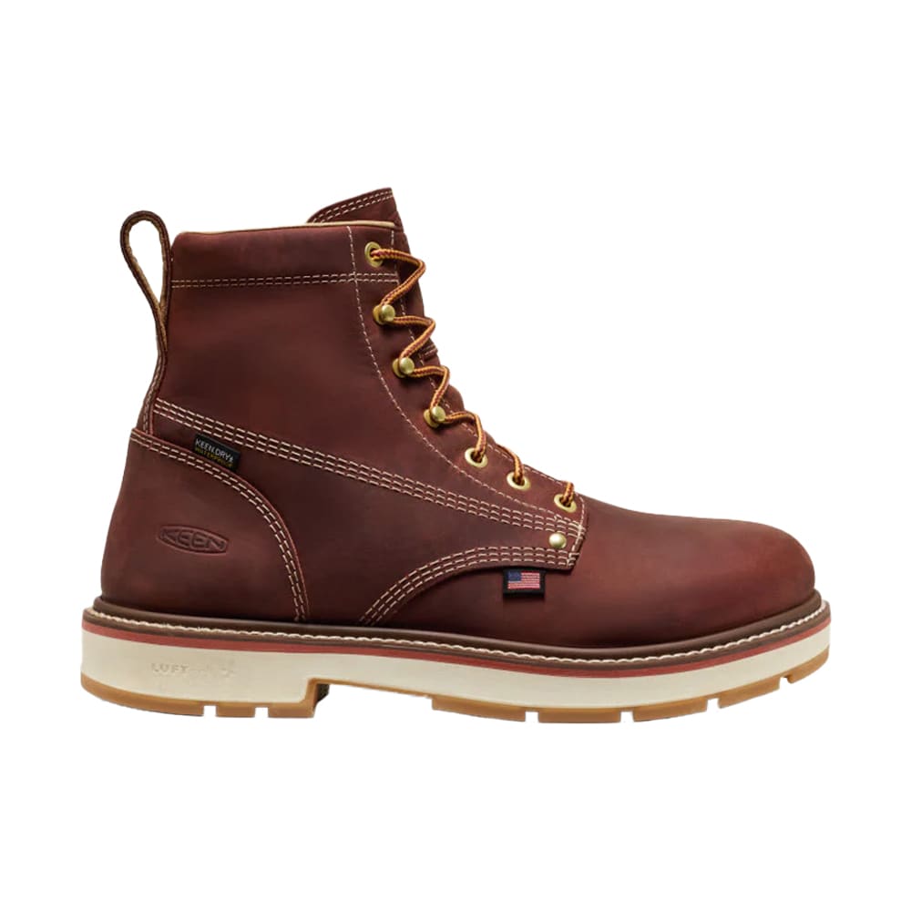 keen footwear Keen American Built Liberty 90 Degree 6" WP Soft Toe Men's Bombay Brown/Gum Boots 1031304, 10EE - keen footwear