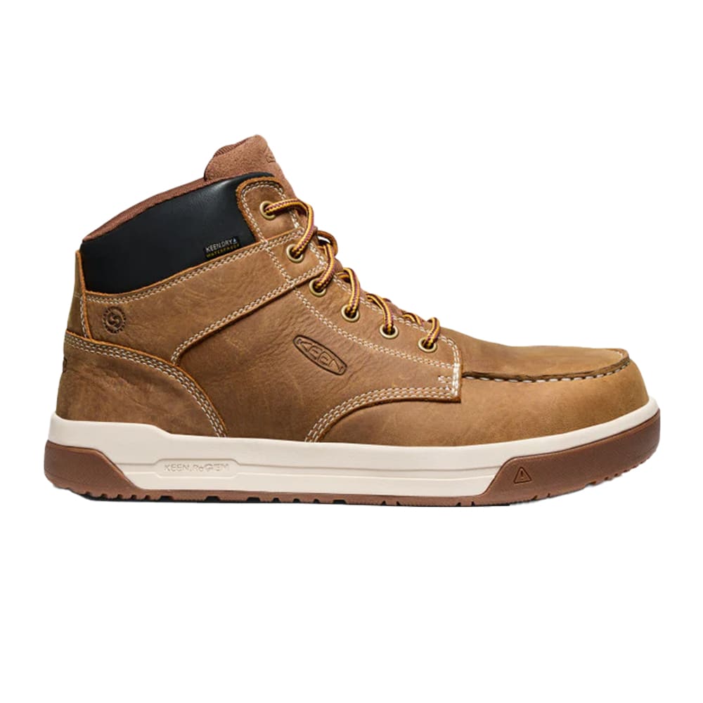 keen footwear Keen Athletic Work Gibson Mid WP Men's Belgian/Gum Boots 1032513 in Brown, 7EE - keen footwear