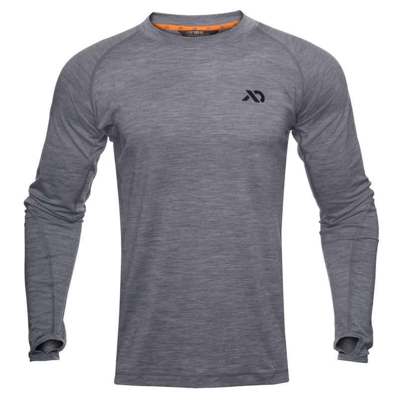 First Lite Men's Wick LS Crew Top Heather Grey MTWLCHG Top, Small - first lite