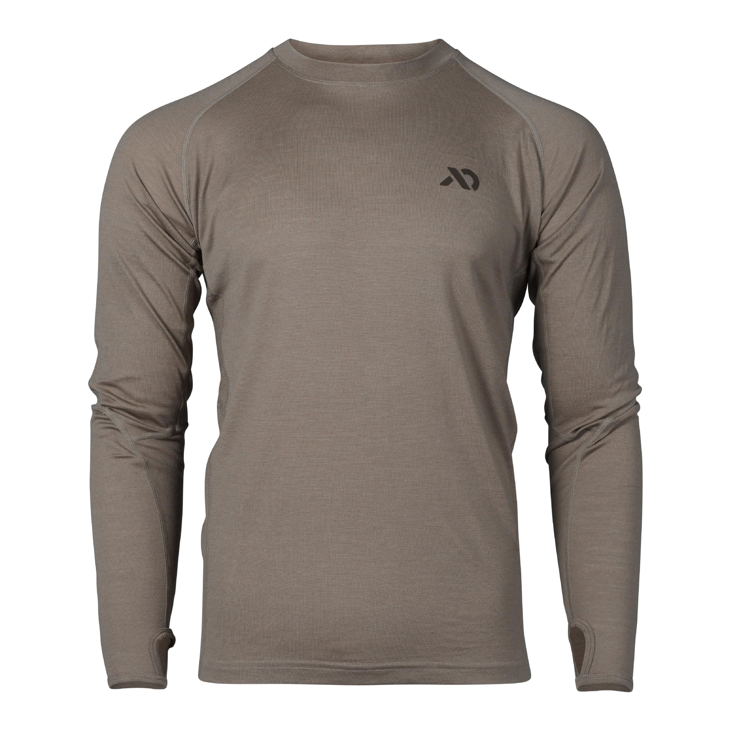 First Lite Men's Wick LS Crew Top Walnut MTWLCWN Top, Small - first lite
