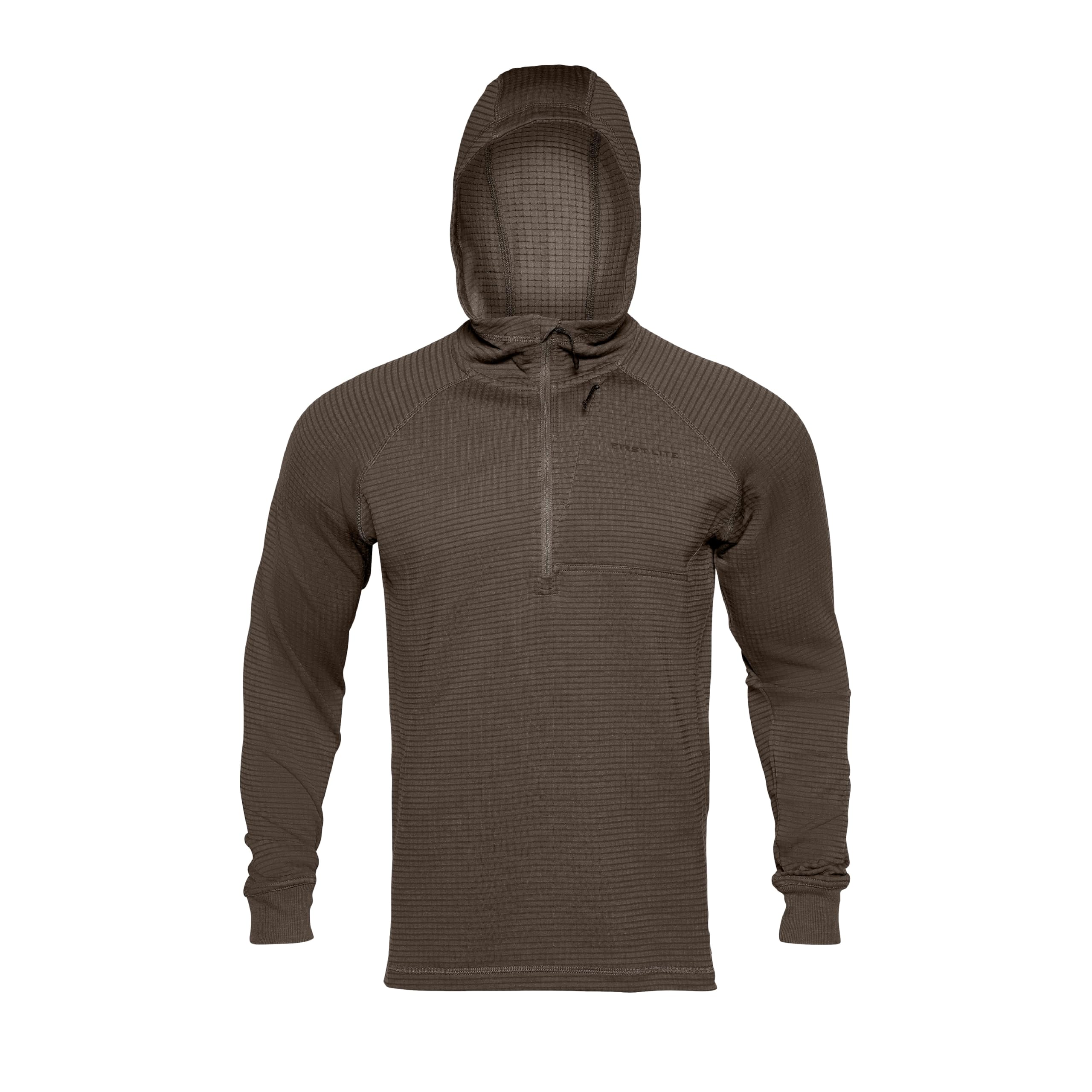 First Lite Men's ThermaGrid Merino Hoody Morel MBTGHMR, 3X - first lite