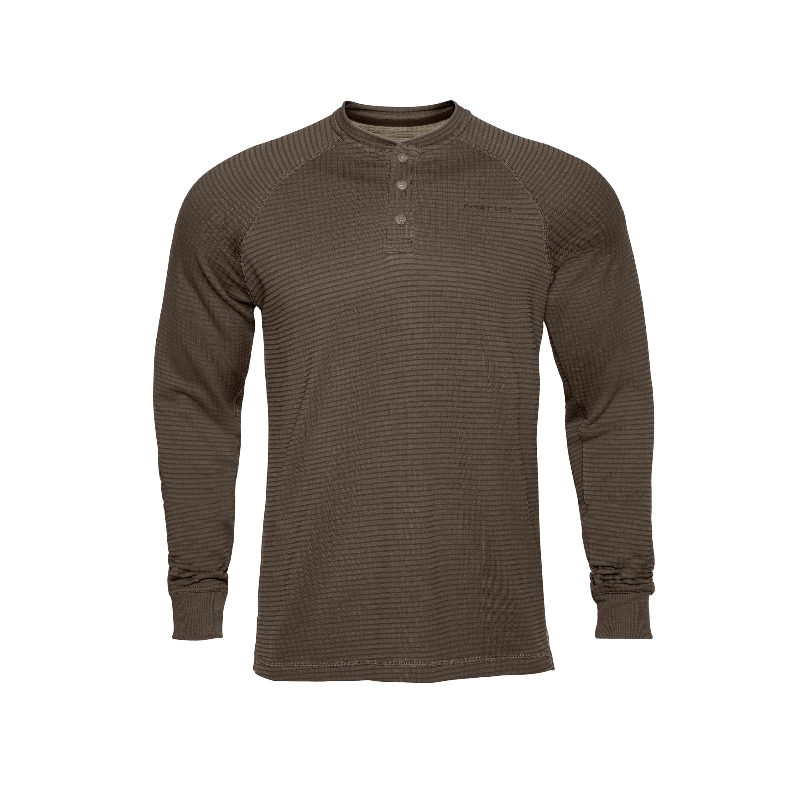 First Lite Men's ThermaGrid Merino Henley Morel MBTHNMR Top, 3X - first lite
