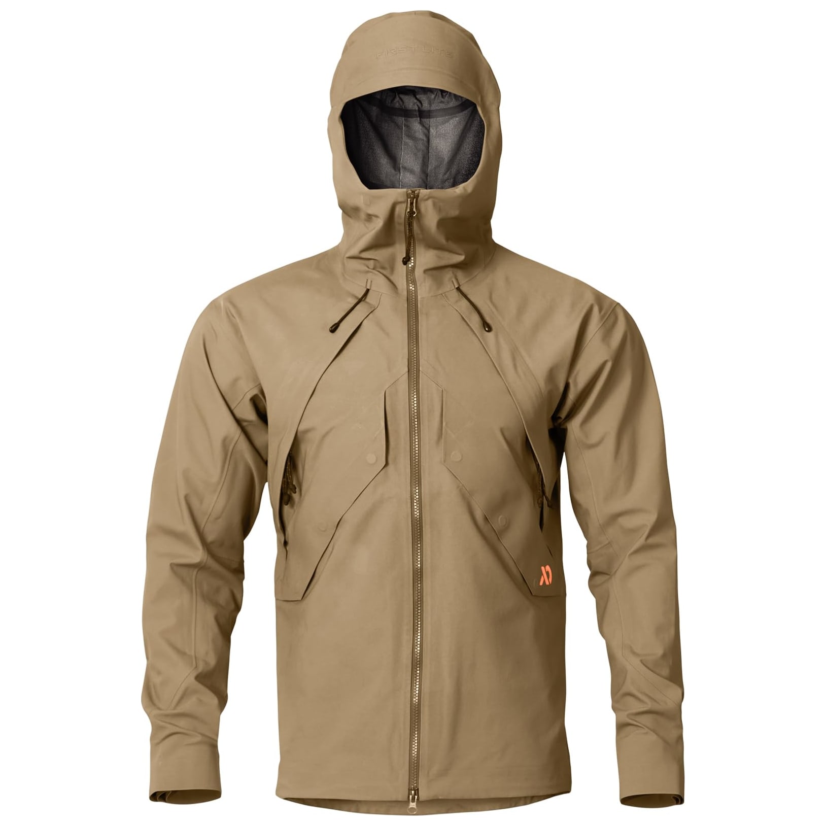 First Lite Men's Omen Stormshelter Jacket Dry Earth MOOSJDE, Medium - first lite