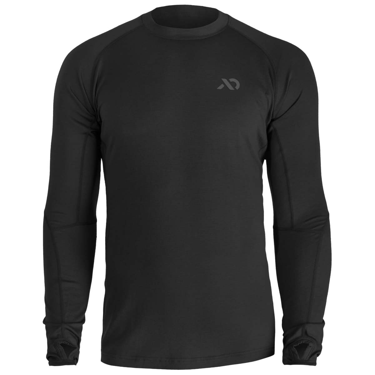 First Lite Men's Wick LS Crew Top Black on Black MTWLCBB Top, Small - first lite
