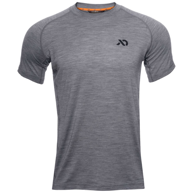 First Lite Men's Wick Short Sleeve Crew Top Heather Grey MTWSCHG Top, Small - first lite