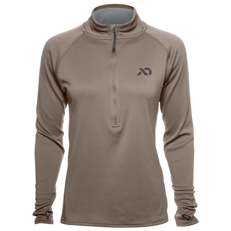 First Lite Women's Approach Quarter Zip Walnut WBAQZWN, Medium - first lite