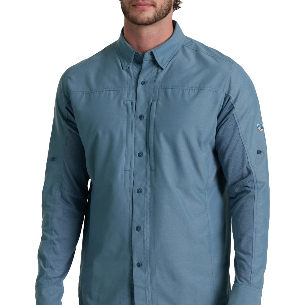 kuhl clothing Kuhl Airspeed Long Sleeve Dusk Blue Men's 7464-DKBL-M Top, Medium - kuhl clothing