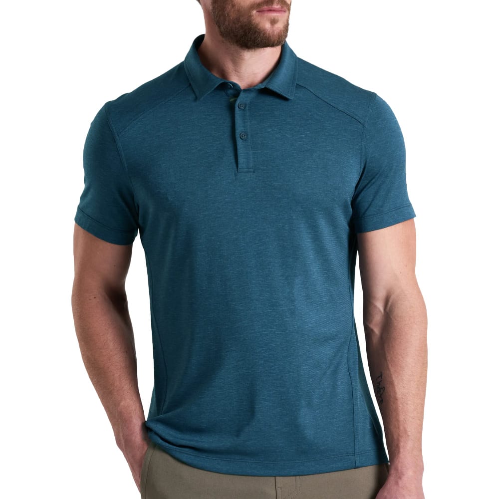 kuhl clothing Kuhl Shadow Polo Short Sleeve Pirate Blue Men's 7583-PB-M Top, Medium - kuhl clothing