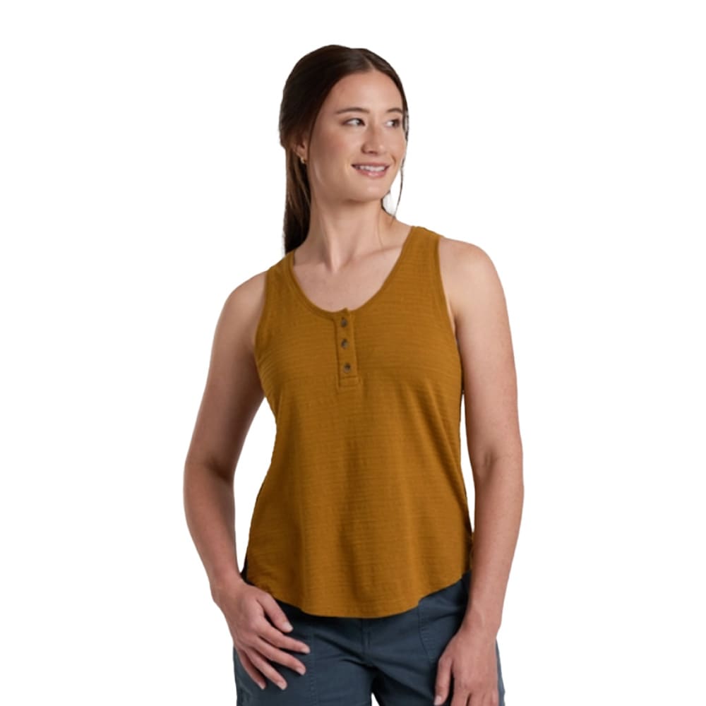 kuhl clothing Kuhl Willa Henley Tank Sleeveless Bronze Women's 8540-BRZ-W Top, XL - kuhl clothing