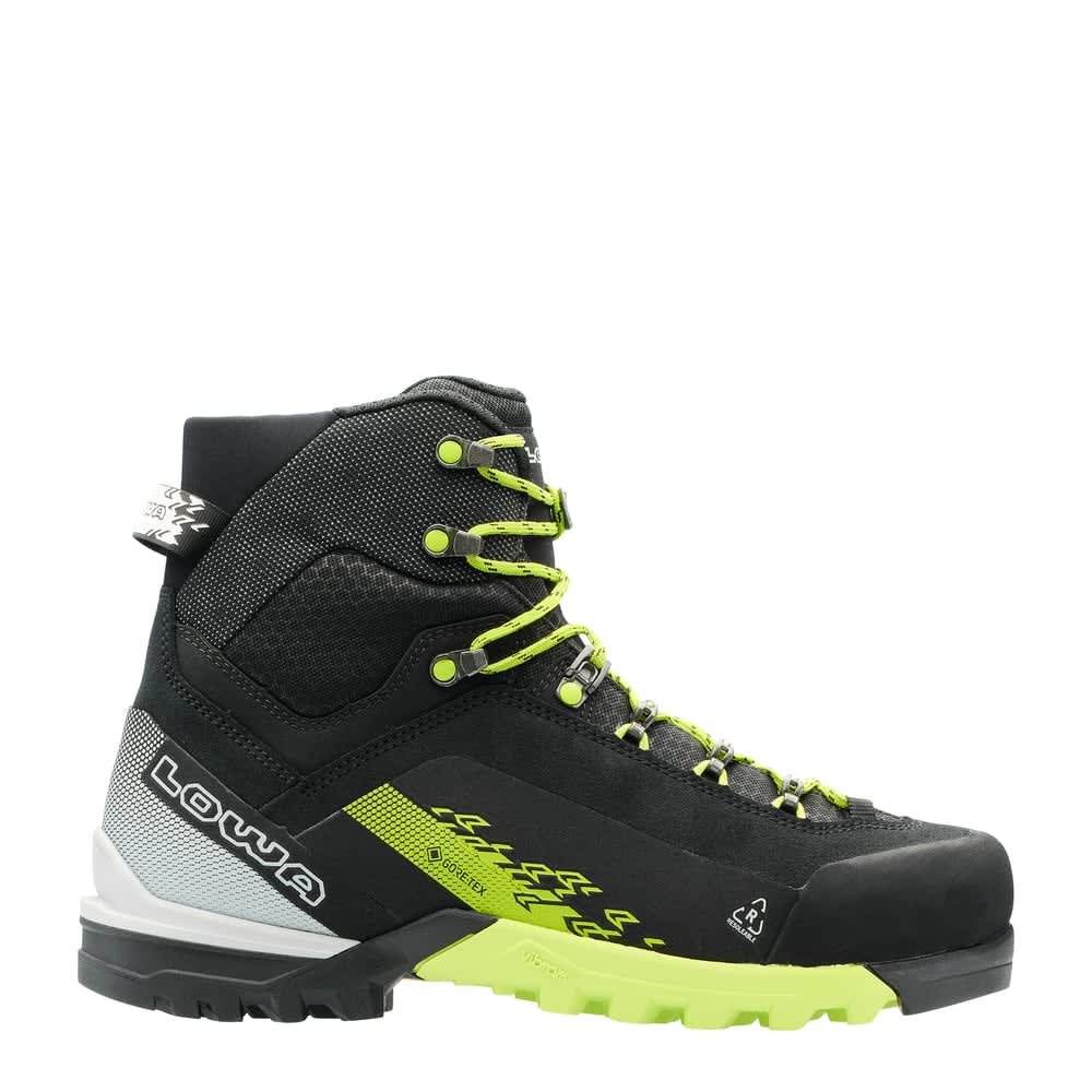 Lowa Cervino GTX MID Black/Lime Men's Medium Boots 2110309903, 12.5M - lowa