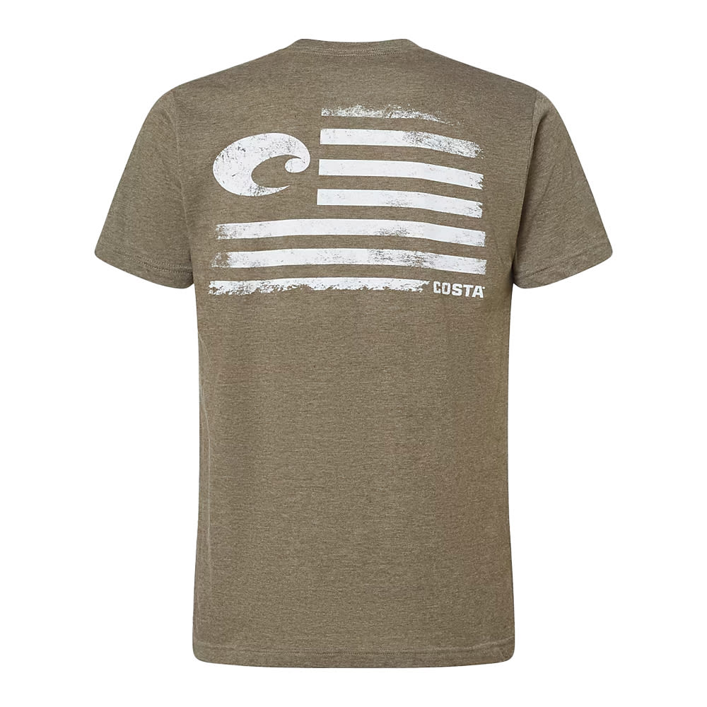 Costa Del Mar Lifestyle Pride T-Shirt Mens Military Green Heather FQA400023-7BA, Medium - Costa Del Mar