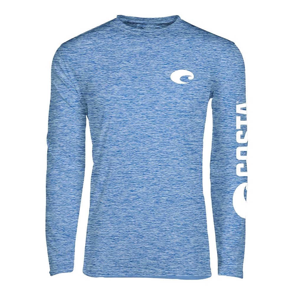 Costa Del Mar Lifestyle Technical Crew Top Catonic T-Shirt Mens Royal Blue Heather FQA400034-6EA, Large - Costa Del Mar