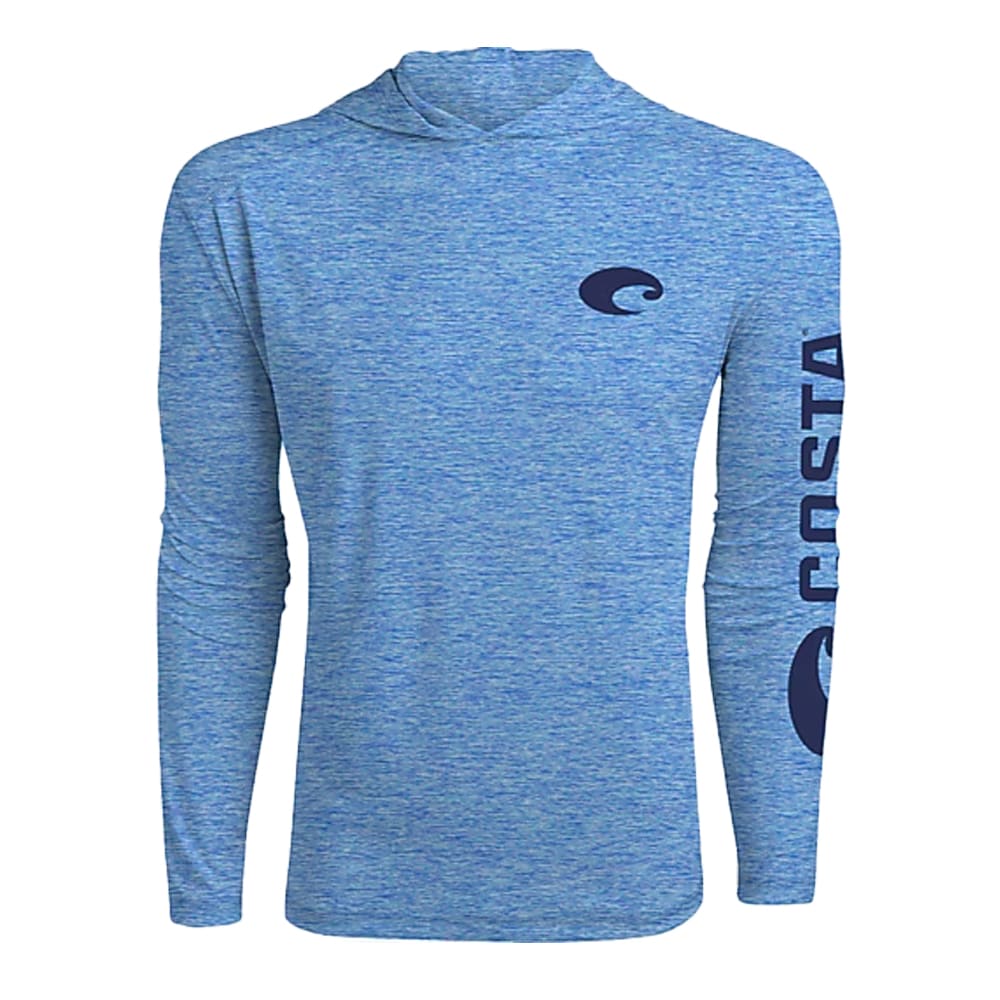 Costa Del Mar Lifestyle Technical Hood T-Shirt Mens Royal Blue Heather FQA400039-6EA, Medium - Costa Del Mar