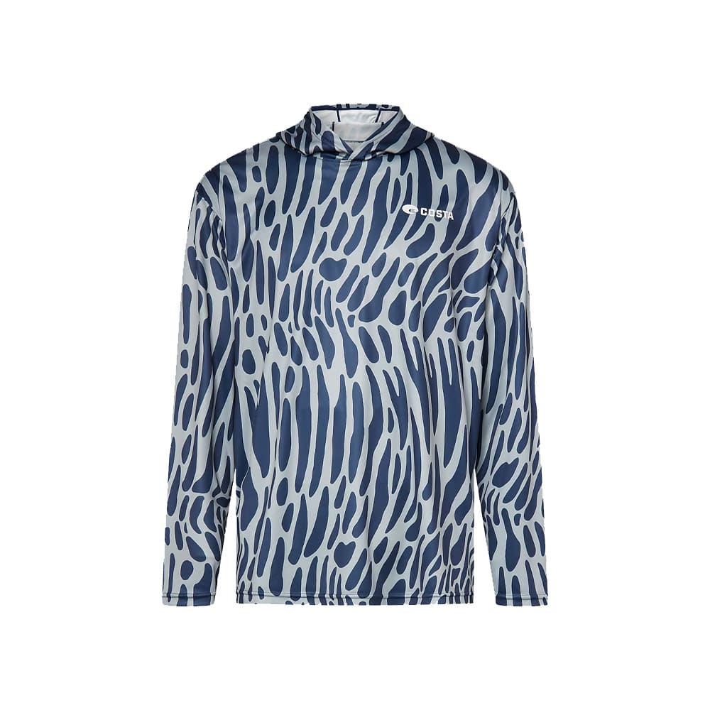 Costa Del Mar Lifestyle Technical Hood Graphic Fishskins T-Shirt Mens Tiger Shark Print FQA401349-24I, M - Costa Del Mar