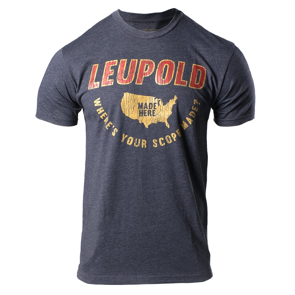 Leupold Made Here T-Shirt Charcoal Heather 18042X Top, Large - Leupold