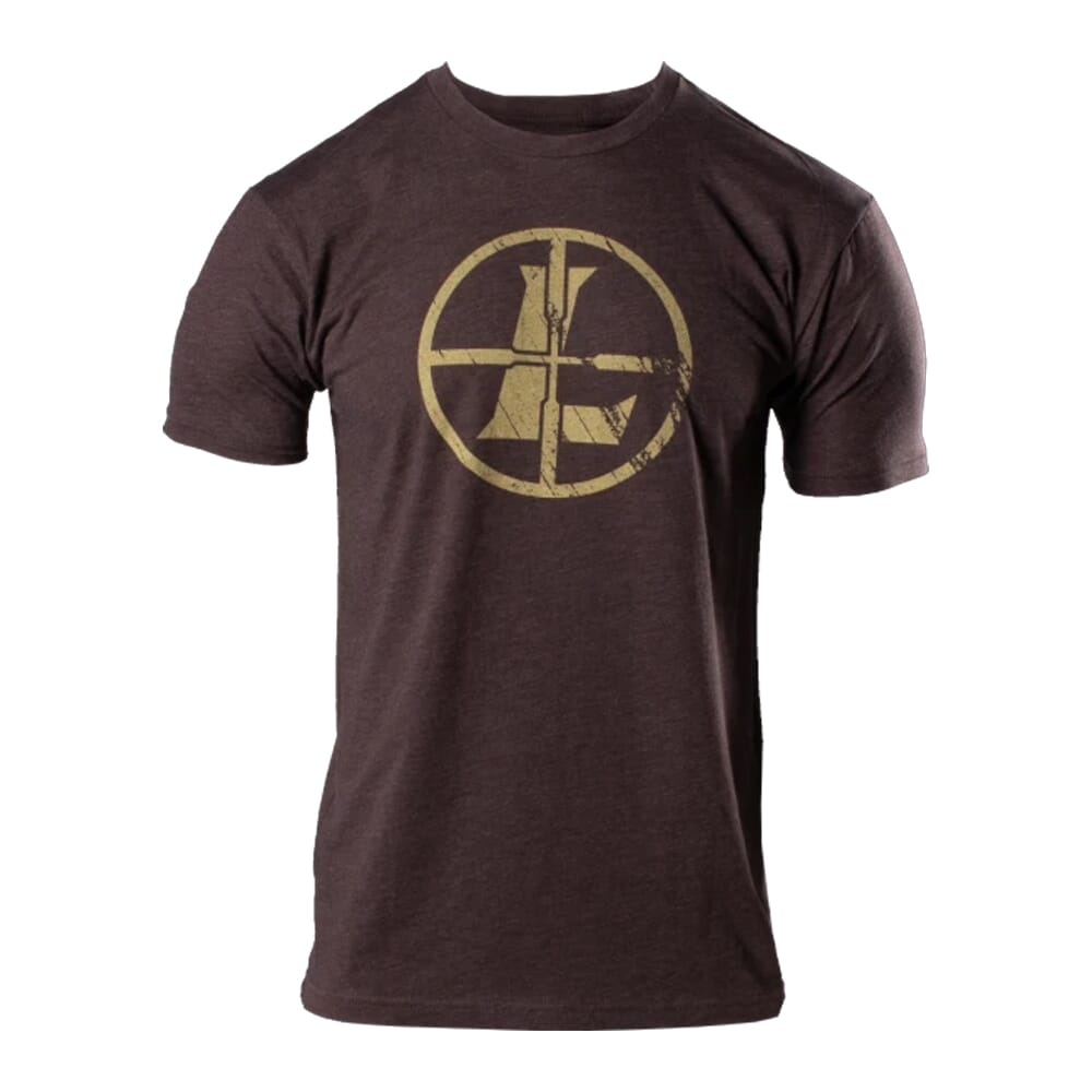 Leupold Distressed Reticle T-Shirt Espresso Heather 18184X Top, 3XL - Leupold