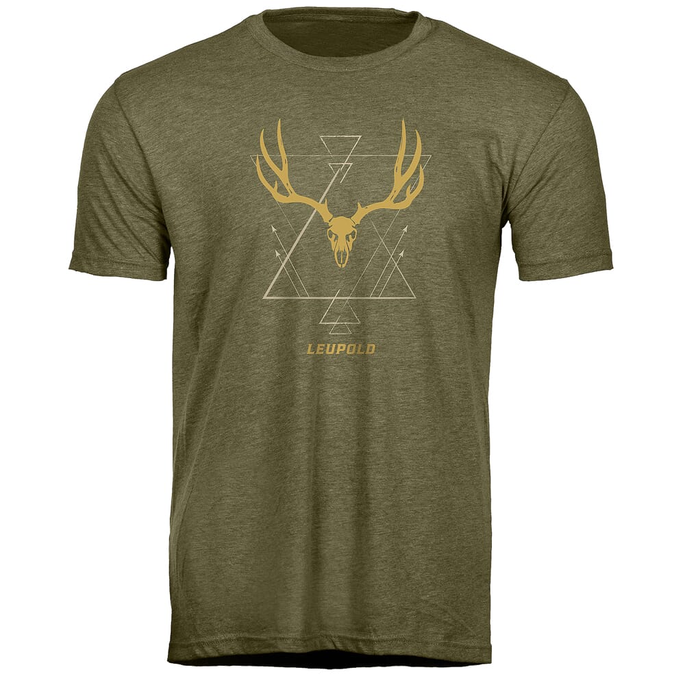 Leupold Buck Skull T-Shirt Light Olive 18415X Top, XL - Leupold