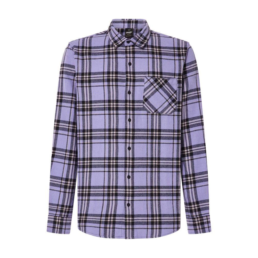 Oakley Men's New Lilac/Black Check Lifestyle Podium Plaid Ls Flannel FOA402573-BCF Top, XS - Oakley