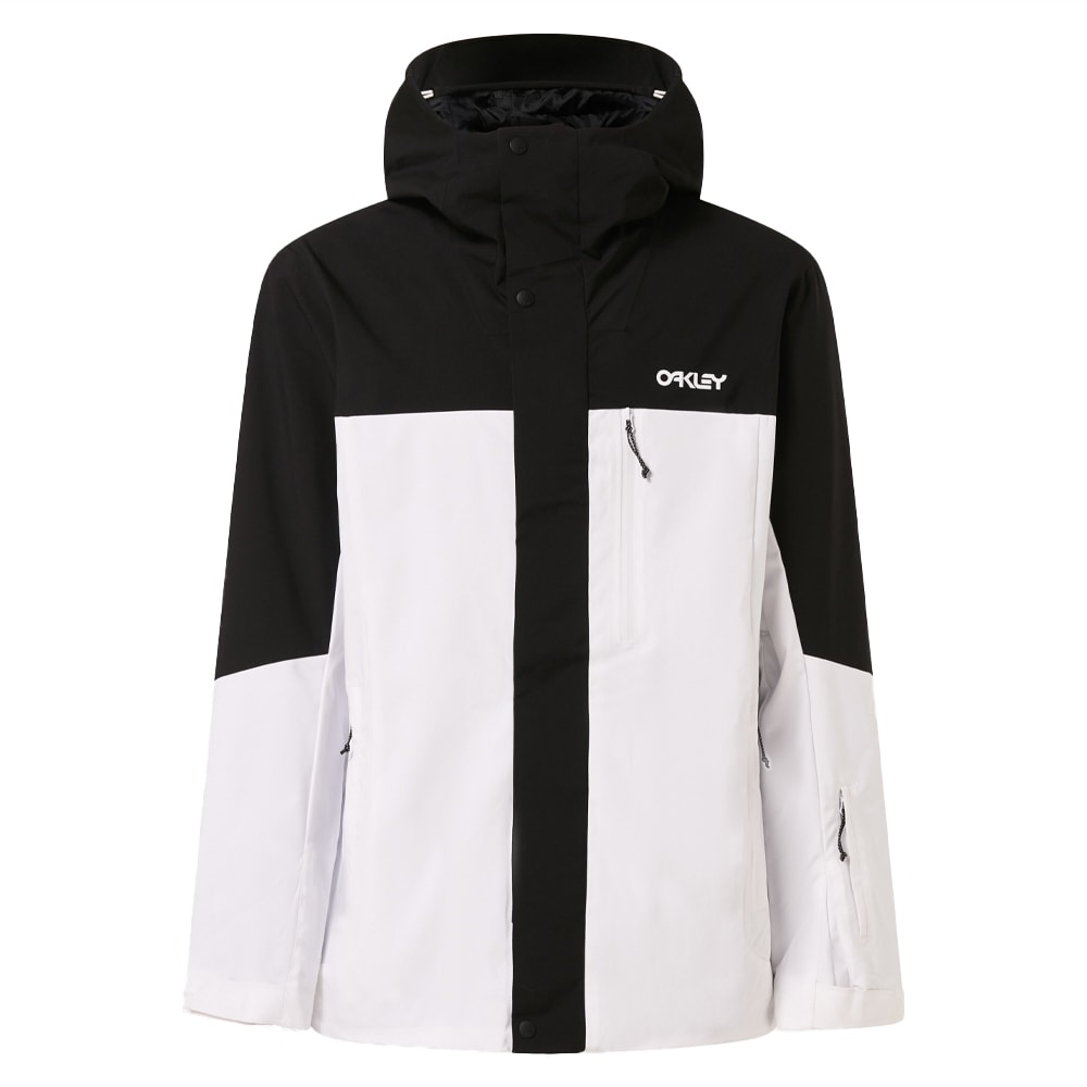 Oakley Men's White/Black Snow TNP TBT Shell Jacket FOA404736-104 in Black/white, XXL - Oakley