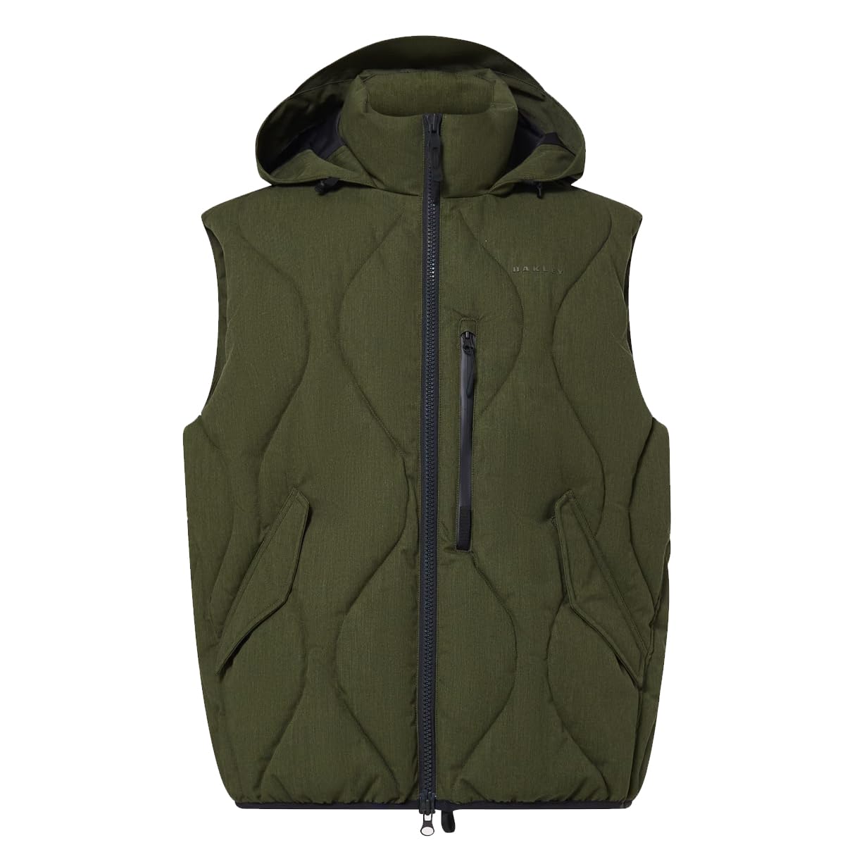 Oakley Men's Army Green Lifestyle Baldface Puffer Vest FOA407406-7CE, Medium - Oakley