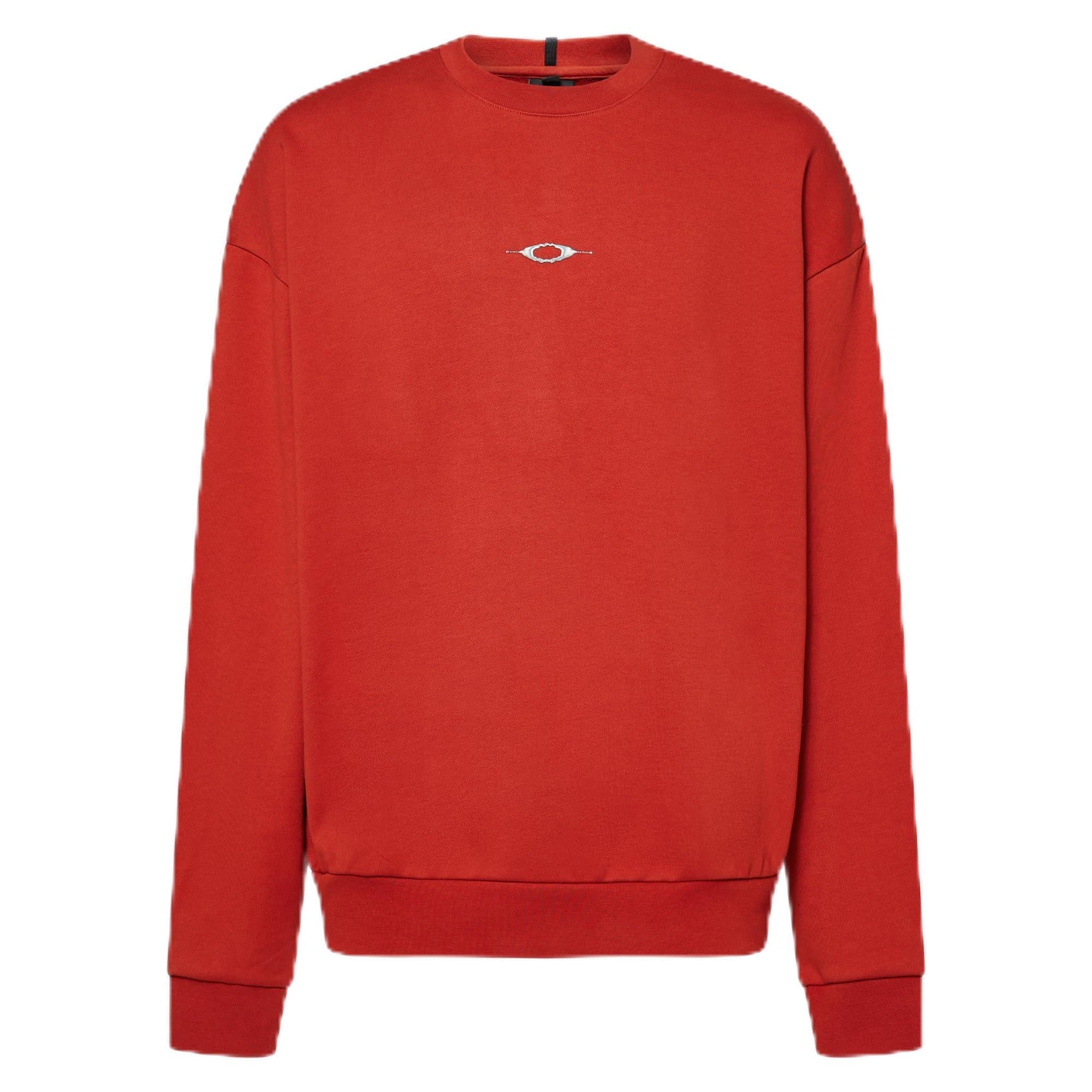 Oakley Men's Flame Red Lifestyle Stacked Metal Sweatshirt FOA407447-4CH in Burgundy/flame, Small - Oakley