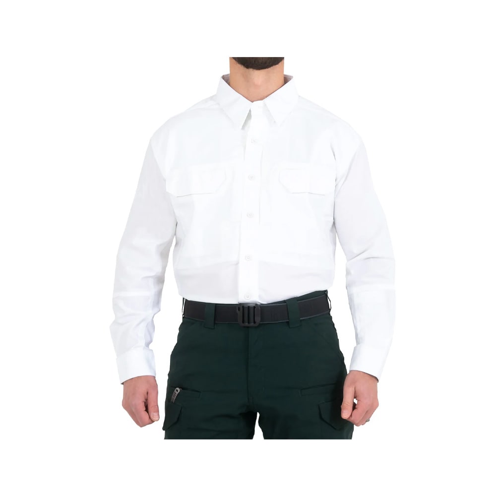 First Tactical Men's V2 Tactical Long Sleeve Shirt White 111006-010, Large/Tall - First Tactical