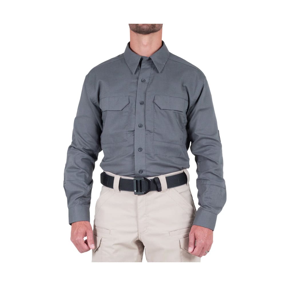 First Tactical Men's V2 Tactical Long Sleeve Shirt Wolf Grey 111006-036, Medium - First Tactical