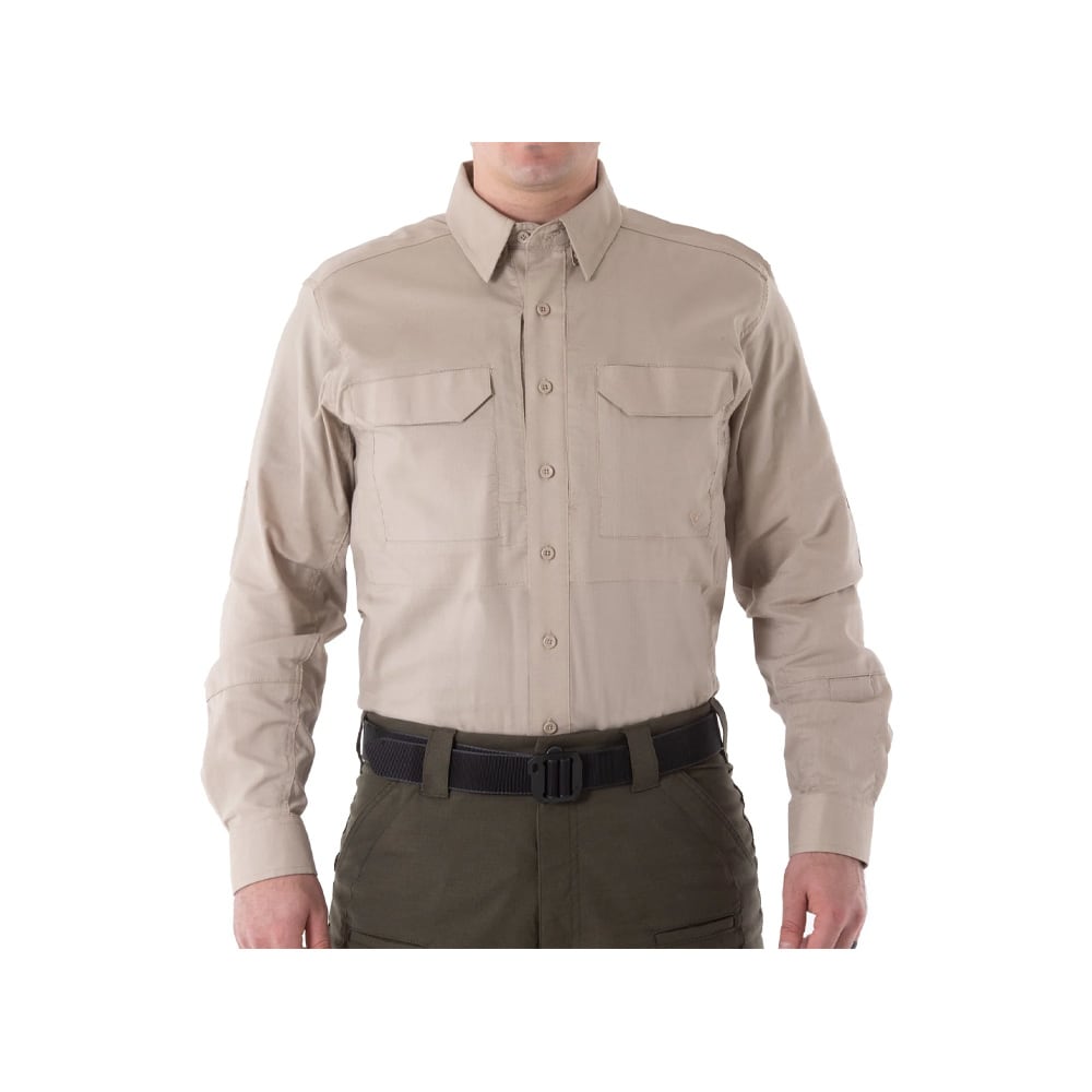 First Tactical Men's V2 Tactical Long Sleeve Shirt Khaki 111006-055, XL - First Tactical