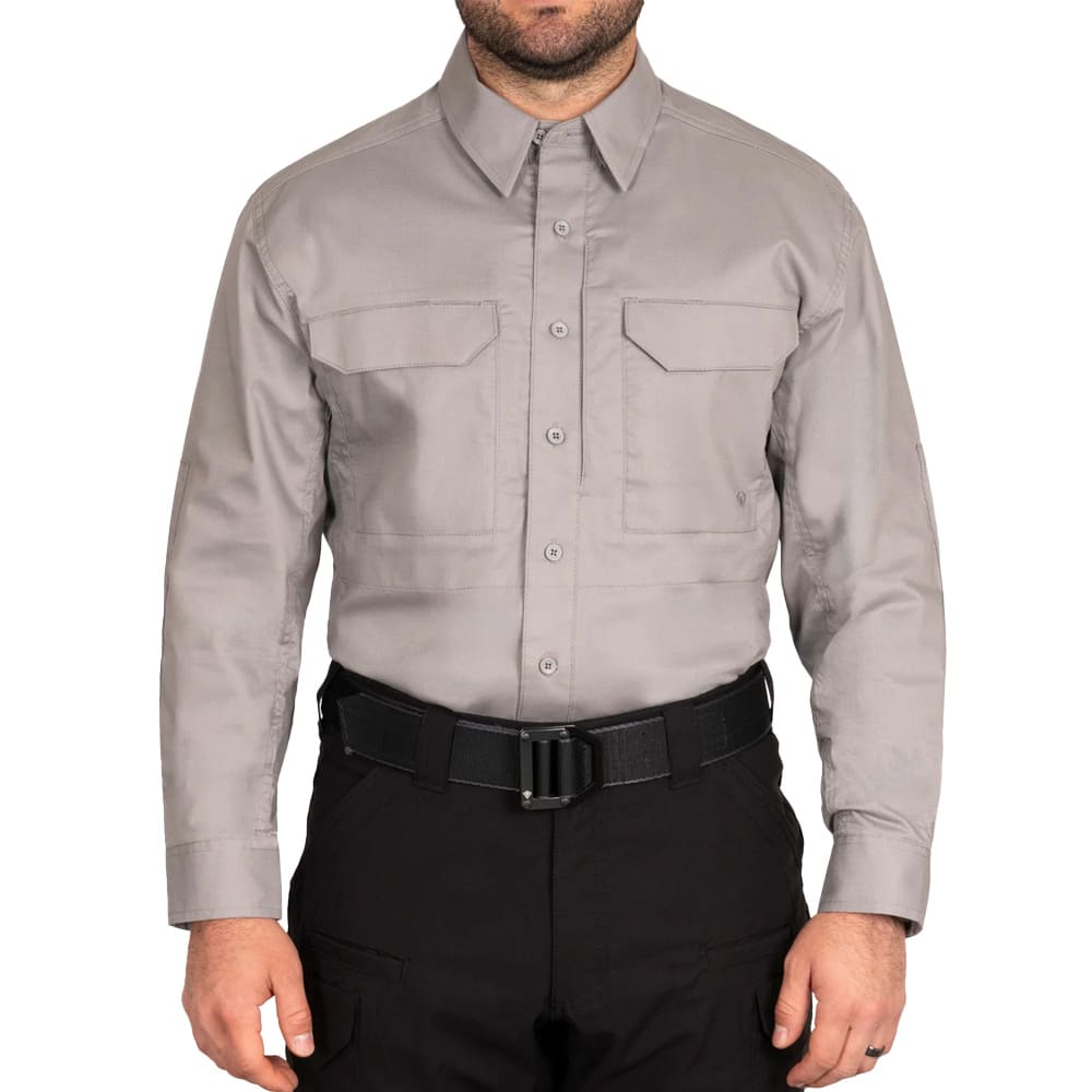 First Tactical Men's V2 Tactical Long Sleeve Shirt Nickel Grey 111006-083, 4XL - First Tactical