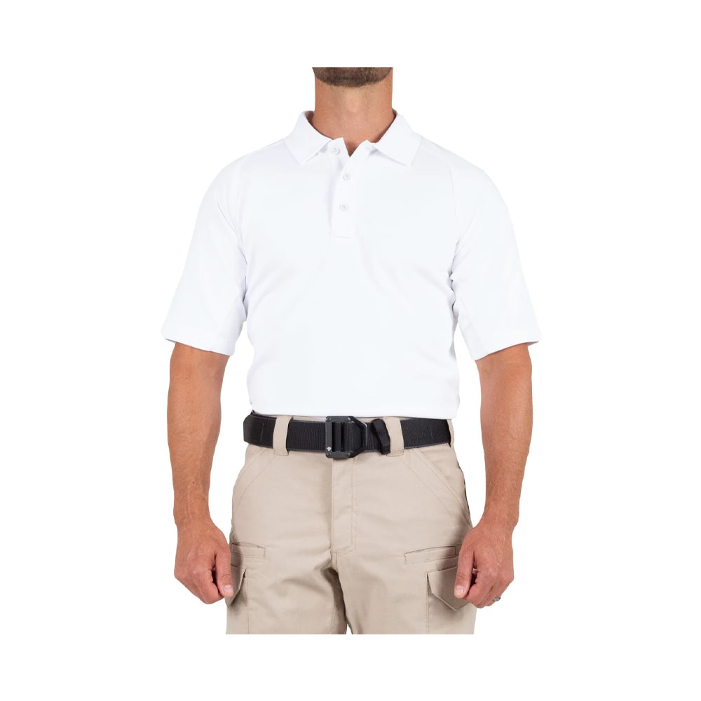 First Tactical Men's Performance Short Sleeve Polo White 112509-010 Top, 6XL/Tall - First Tactical