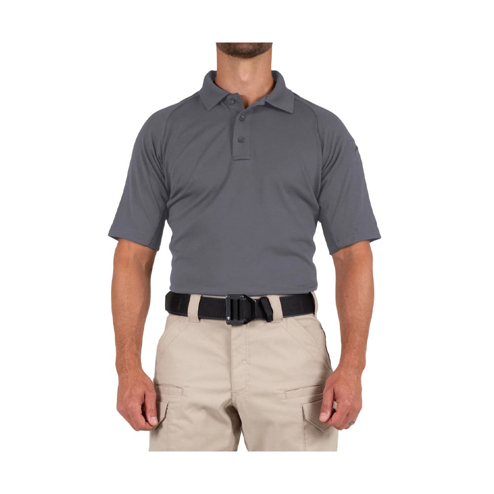 First Tactical Men's Performance Short Sleeve Polo Wolf Grey 112509-036 Top, 6XL/Tall - First Tactical