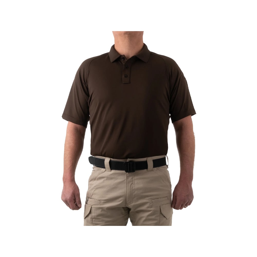 First Tactical Men's Performance Short Sleeve Polo Kodiak Brown 112509-182 Top, 5XL/Tall - First Tactical