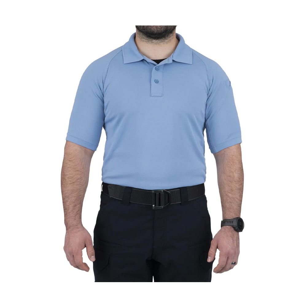 First Tactical Men's Performance Short Sleeve Polo Medium Blue 112509-781 Top, 6XL - First Tactical