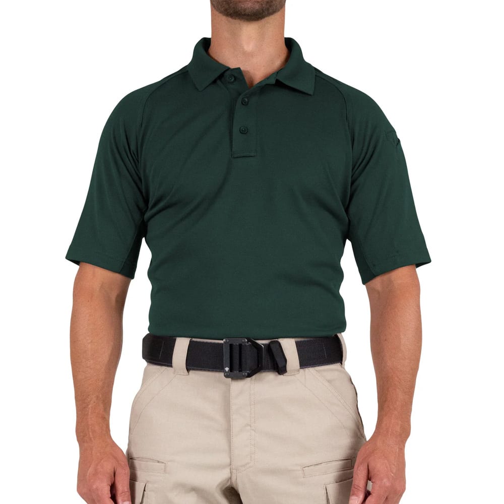 First Tactical Men's Performance Short Sleeve Polo Spruce Green 112509-812 Top, Small - First Tactical