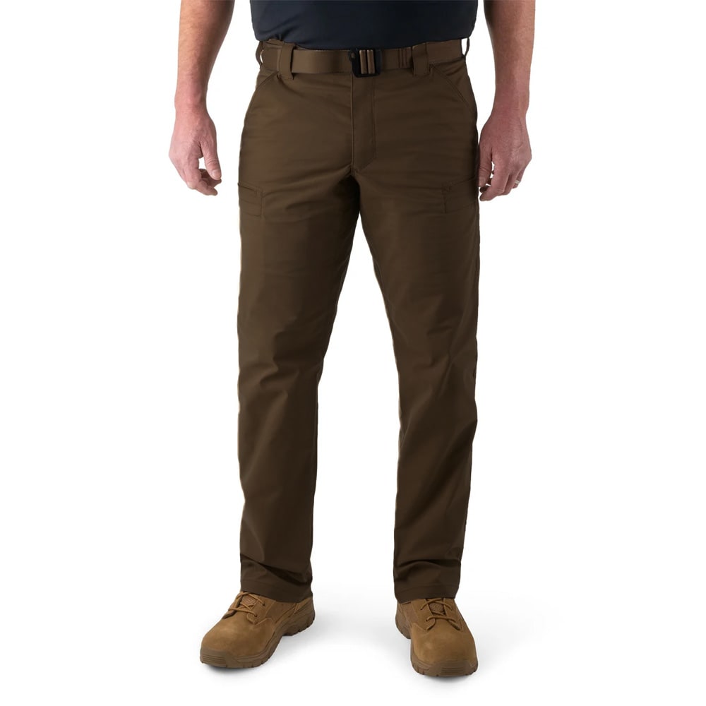 First Tactical Men's A2 Pants 2-Way Stretch Water Resistant Double-Dyed Kodiak Brown 114038-182, 44 Unhemmed - First Tactical