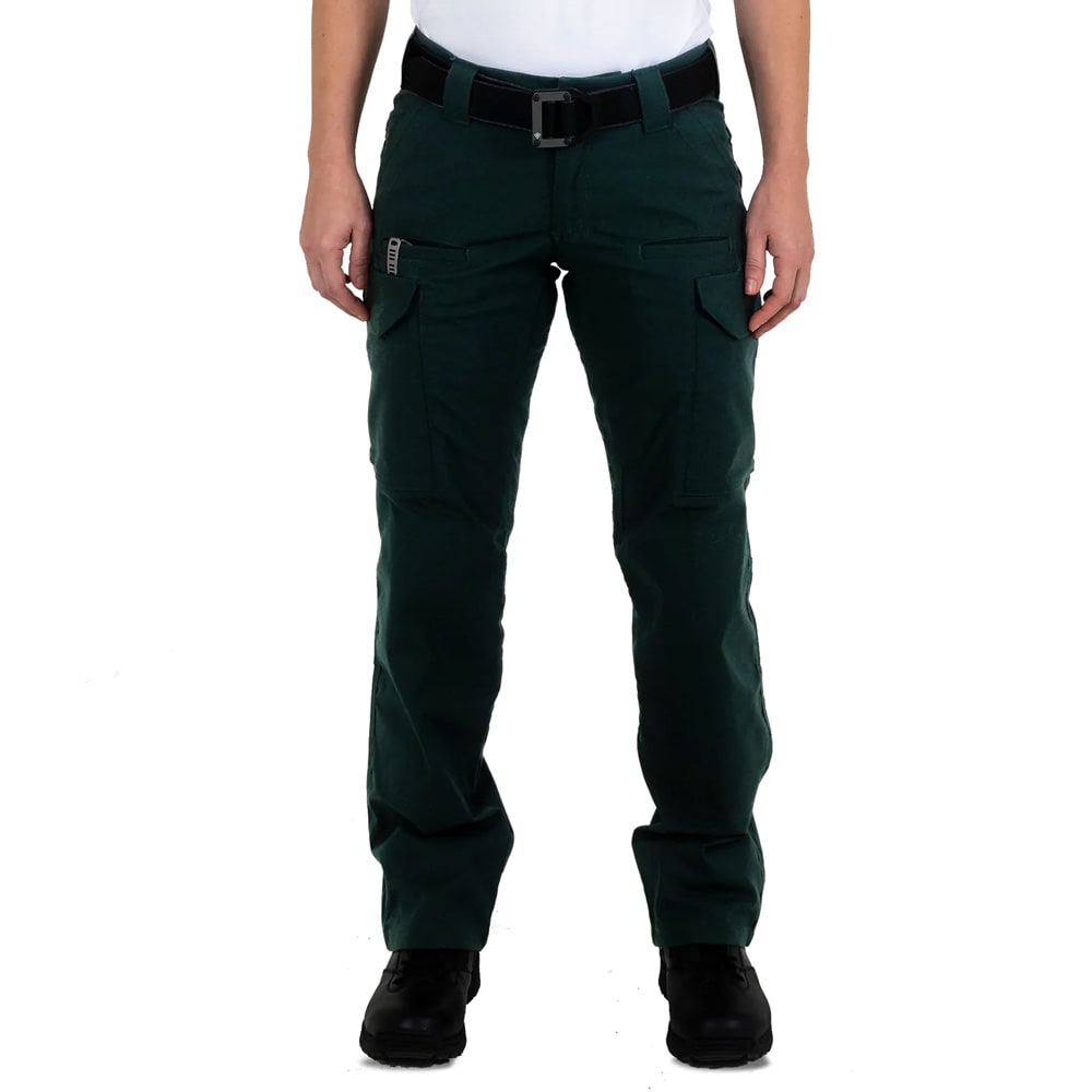 First Tactical Women's V2 Tactical Pants 2-Way Stretch Water Resistant Double-Dyed Spruce Green 124011-812, 2 - First Tactical