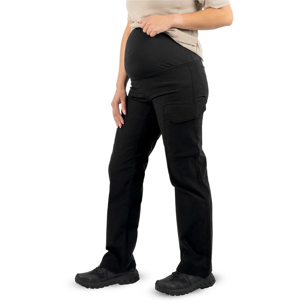 First Tactical Women's V2 Tactical Maternity Pants 2-Way Stretch Water Resistant Double-Dyed Black 124011M-019, 12/Tall - First Tactical