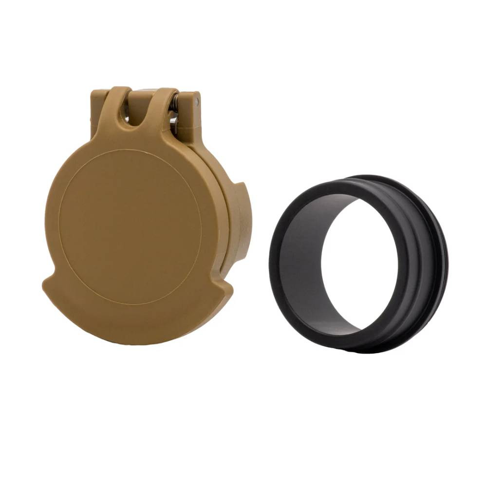 Tenebraex Objective Flip Cover FDE w/ Adapter Ring RAL8000 for S&B 1.5-8x26 PM II SBSD26-FCR in Flat Dark Earth - Tenebraex