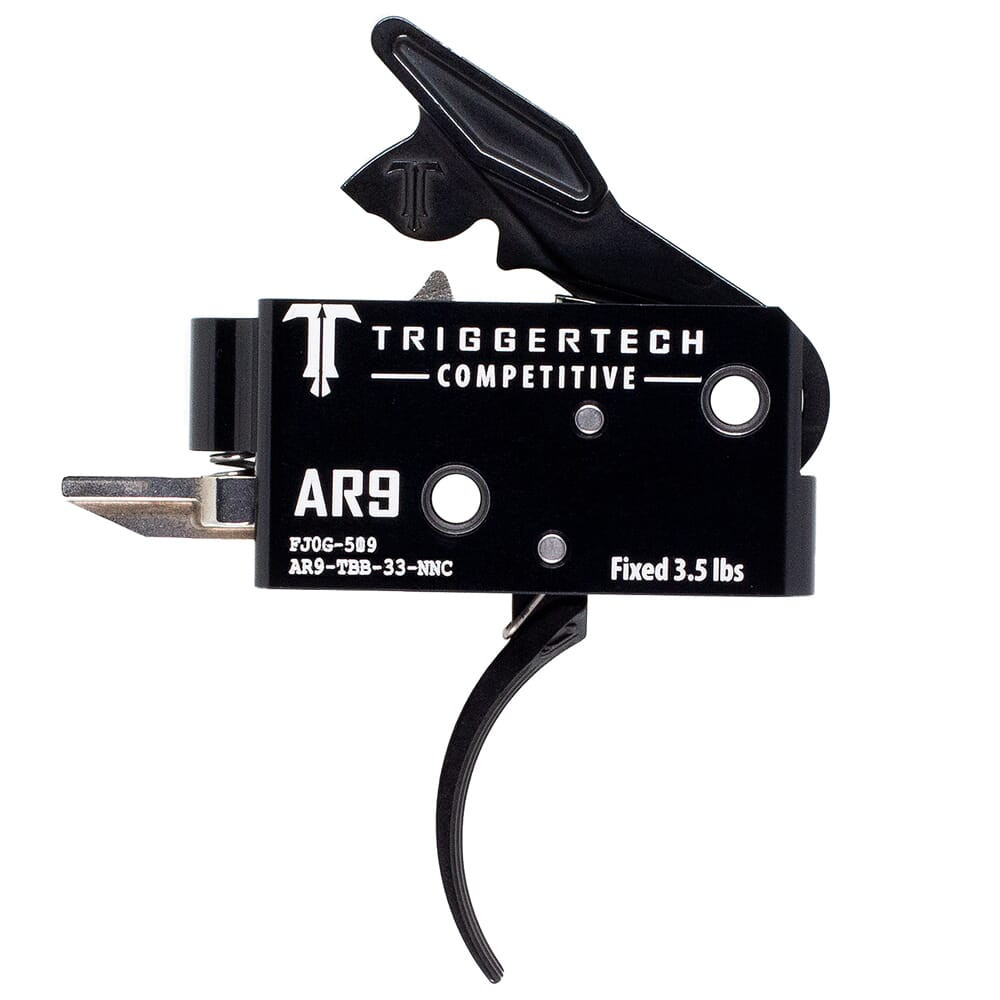 TriggerTech AR-9 Two Stage Competitive Curved Black 3.5 lbs Trigger AR9-TBB-33-NNC - Triggertech