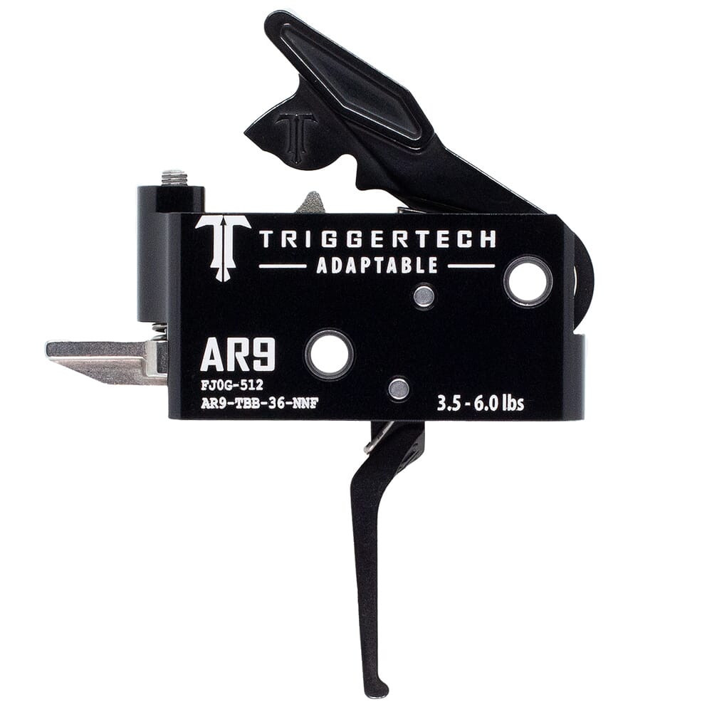 TriggerTech AR-9 Two Stage Adaptable Flat Black 3.5-6.0 lbs Trigger AR9-TBB-36-NNF - Triggertech