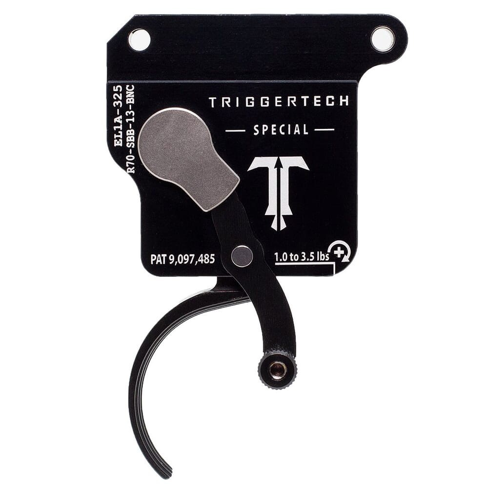 TriggerTech Rem 700 Clone Bottom Safety Single Stage Blk/Blk Special Curved Bottom Clean 1.0-3.5 lbs Trigger R70-SBB-13-BNC - TriggerTech