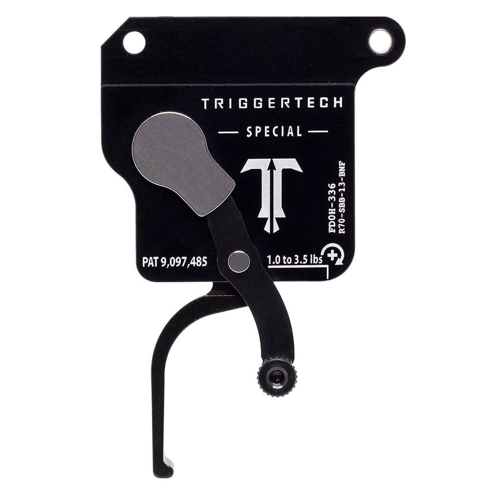 TriggerTech Rem 700 Clone Bottom Safety Single Stage Blk/Blk Special Flat Bottom Clean 1.0-3.5 lbs Trigger R70-SBB-13-BNF - TriggerTech