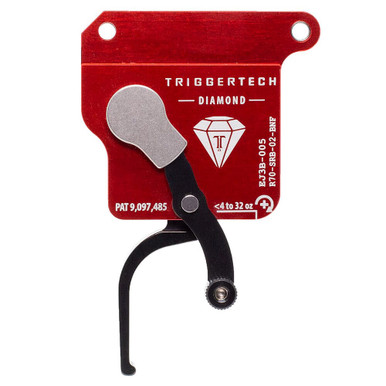 TriggerTech Rem 700 Clone Bottom Safety Single Stage Blk/Red Diamond Flat Bottom Clean 0.3-2.0 lbs Trigger R70-SRB-02-BNF - TriggerTech