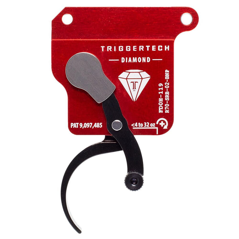 TriggerTech Rem 700 Clone Bottom Safety Single Stage Blk/Red Diamond Pro Bottom Clean 0.3-2.0 lbs Trigger R70-SRB-02-BNP - TriggerTech