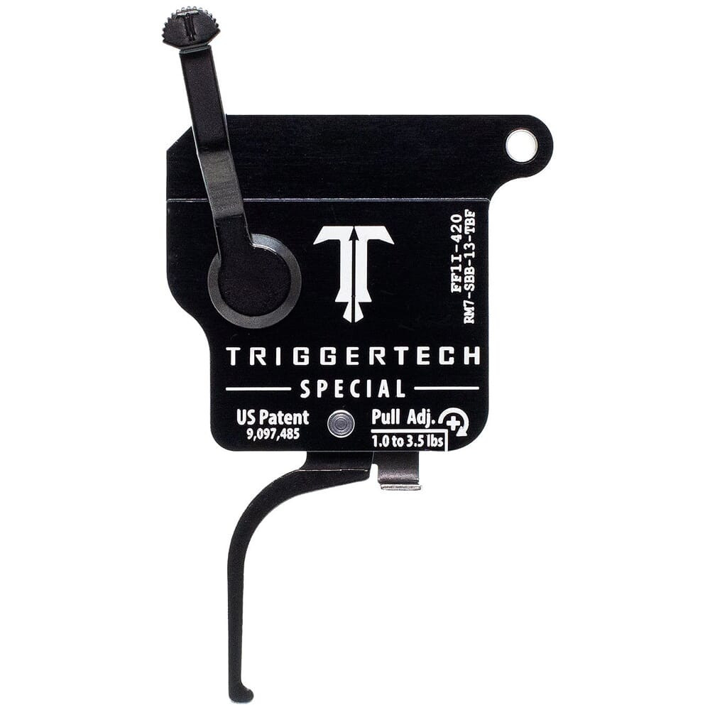TriggerTech Remington Model 7 RH Single Stage Blk/Blk Special Flat 1.0-3.5 lbs Trigger RM7-SBB-13-TBF - TriggerTech