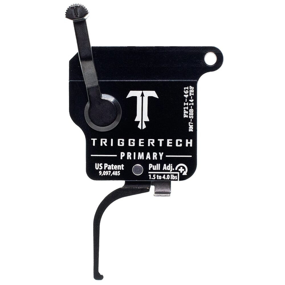 TriggerTech Remington Model 7 RH Single Stage Blk/Blk Primary Flat 1.5-4.0 lbs Trigger RM7-SBB-14-TBF - TriggerTech