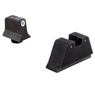 Trijicon Bright & Tough Night Sight Suppressor Set White Front/Black Rear with Green Lamps for Glock Models 17, 17L, 19, 22-28, 31-35 and 37-39 - Trijicon