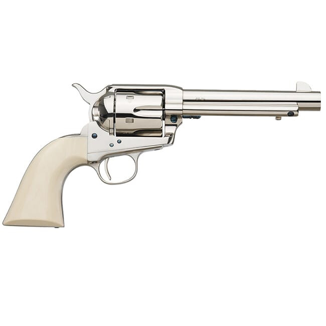 Uberti Uberti 1873 Cattleman Cody NM Nickel, Ivory Style Grip 5" .45 Colt. MPN 356115 - $949.99 at EuroOptic