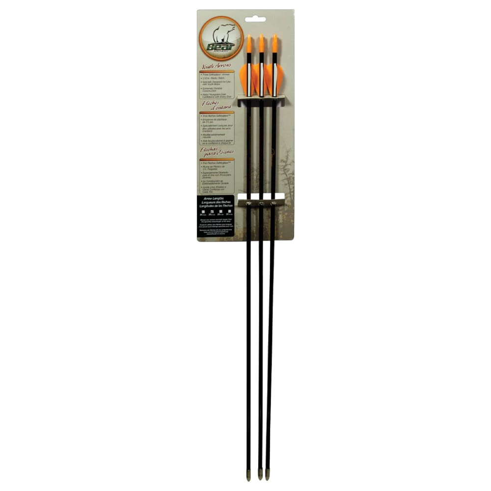Bear Archery Bear Safetyglass 3-Card 26" Youth Arrows A1026 - Bear Archery