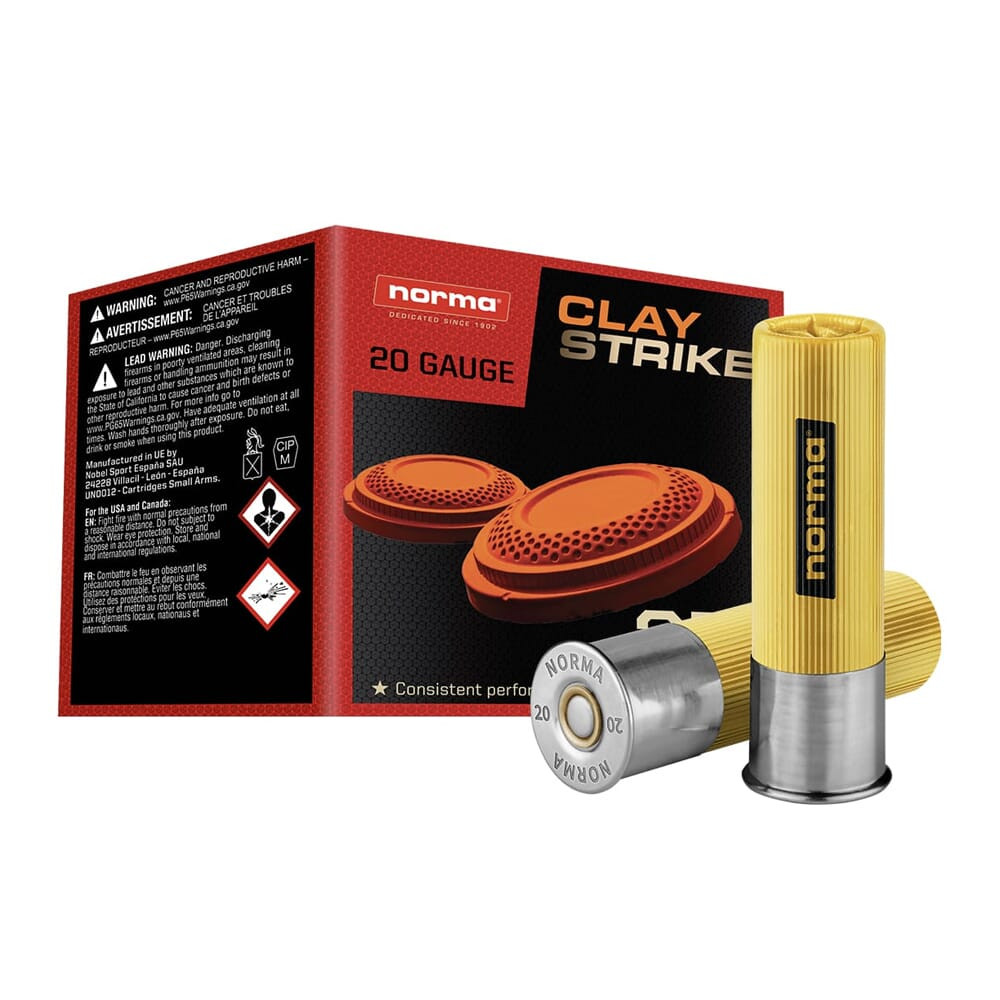 Norma Ammo Norma CLAYSTRIKE 20ga 2.75" #8 1oz Shotshell (25/box) 1196052880 - Norma Ammo